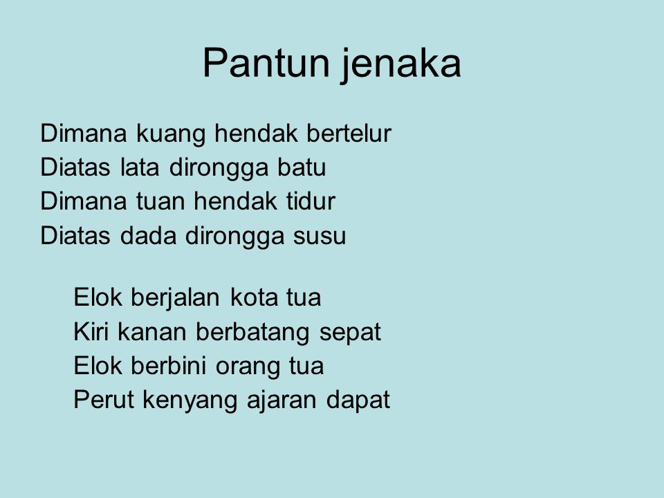 Detail Contoh 5 Pantun Nomer 11