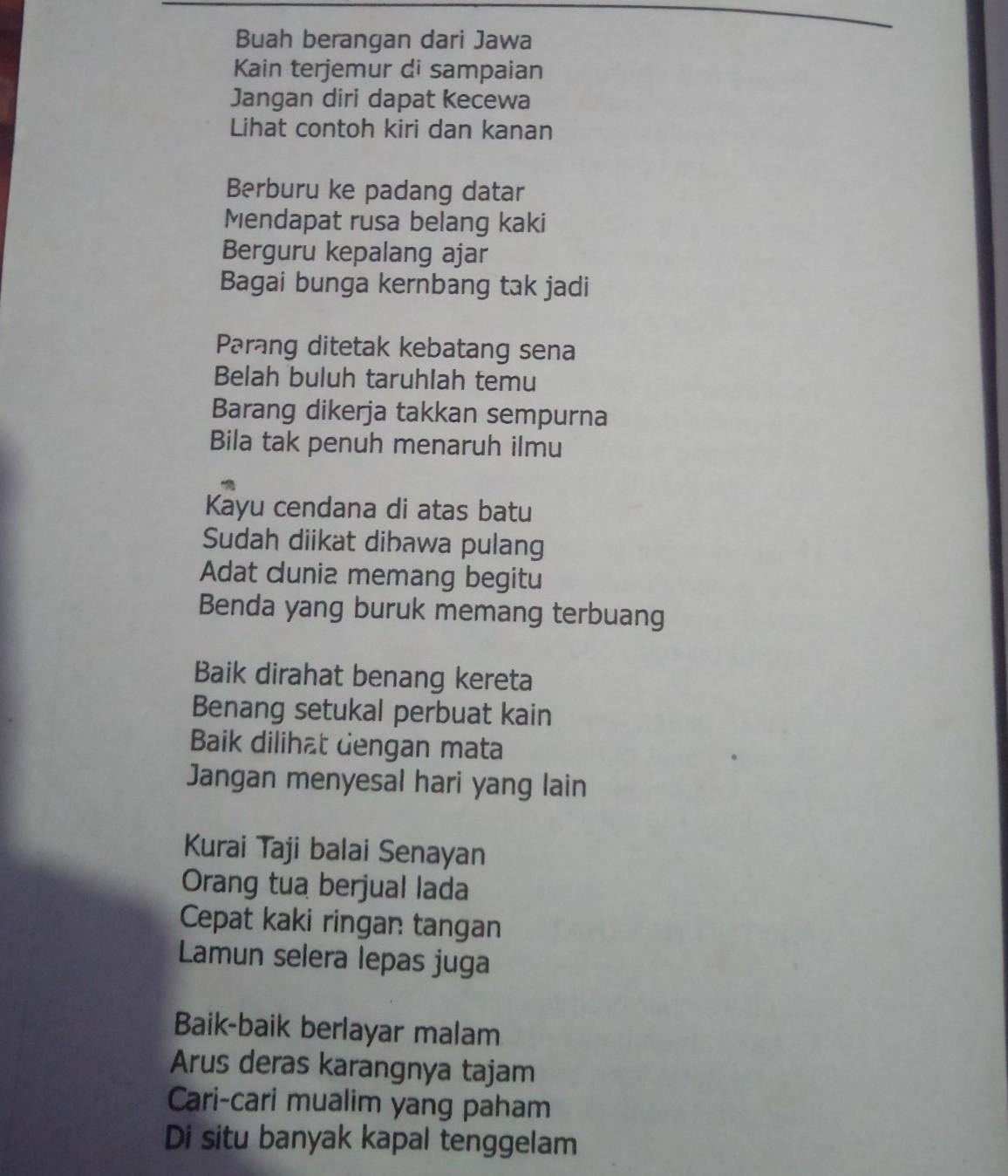 Detail Contoh 5 Pantun Nomer 6