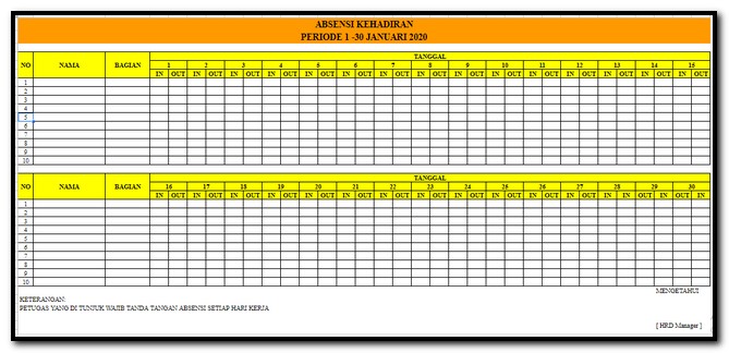 Detail Contoh Absen Harian Nomer 16