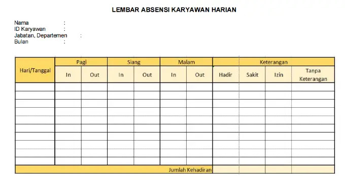 Detail Contoh Absen Karyawan Nomer 51