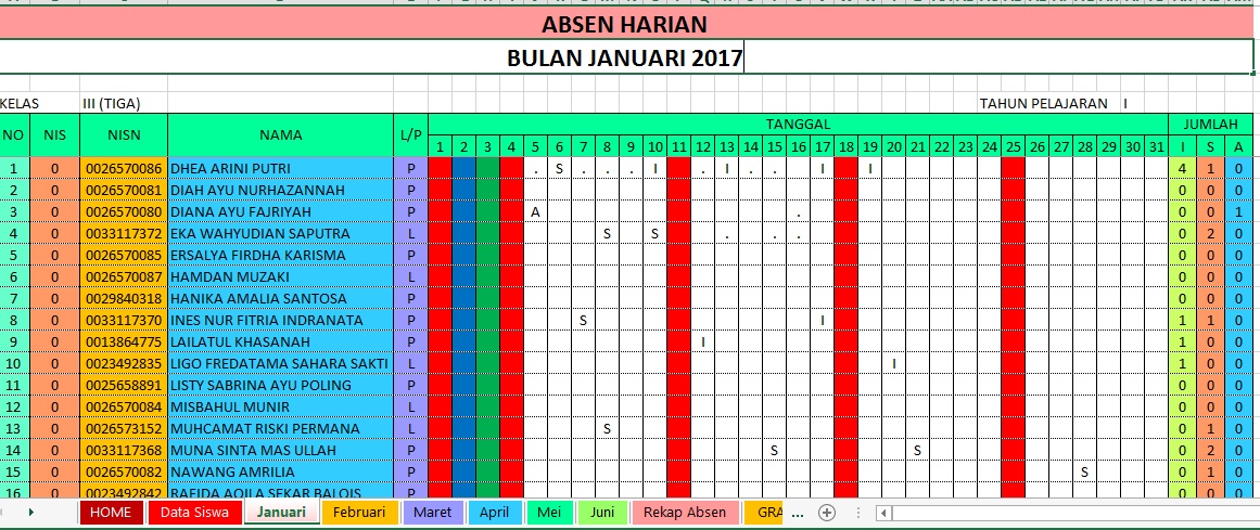 Detail Contoh Absen Kelas Nomer 27