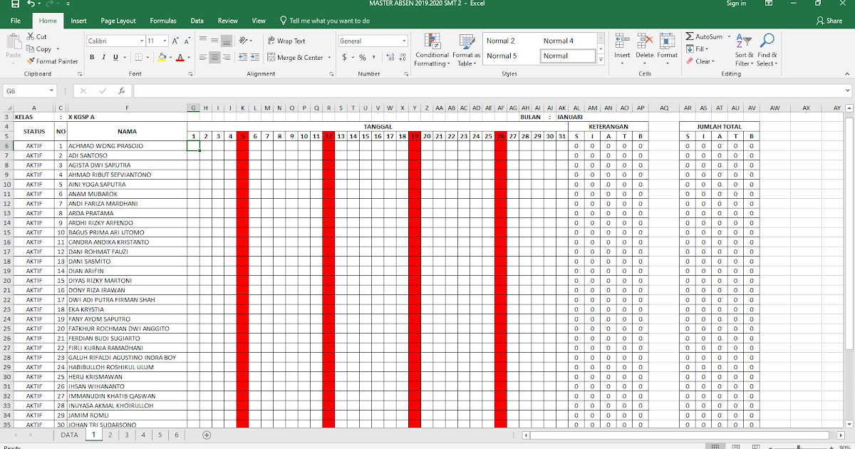 Detail Contoh Absen Kelas Nomer 28