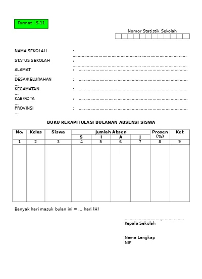 Detail Contoh Absen Kelas Nomer 31