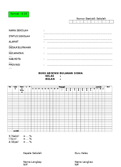 Detail Contoh Absen Kelas Nomer 35