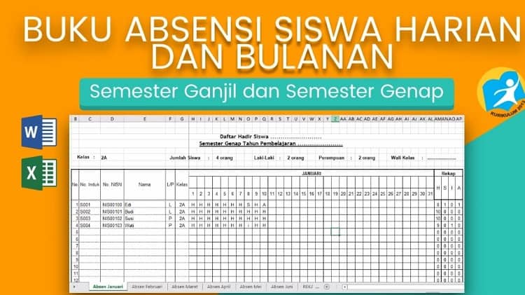 Detail Contoh Absen Kelas Nomer 45