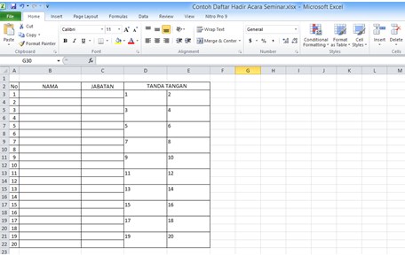 Detail Contoh Absen Kelas Nomer 47
