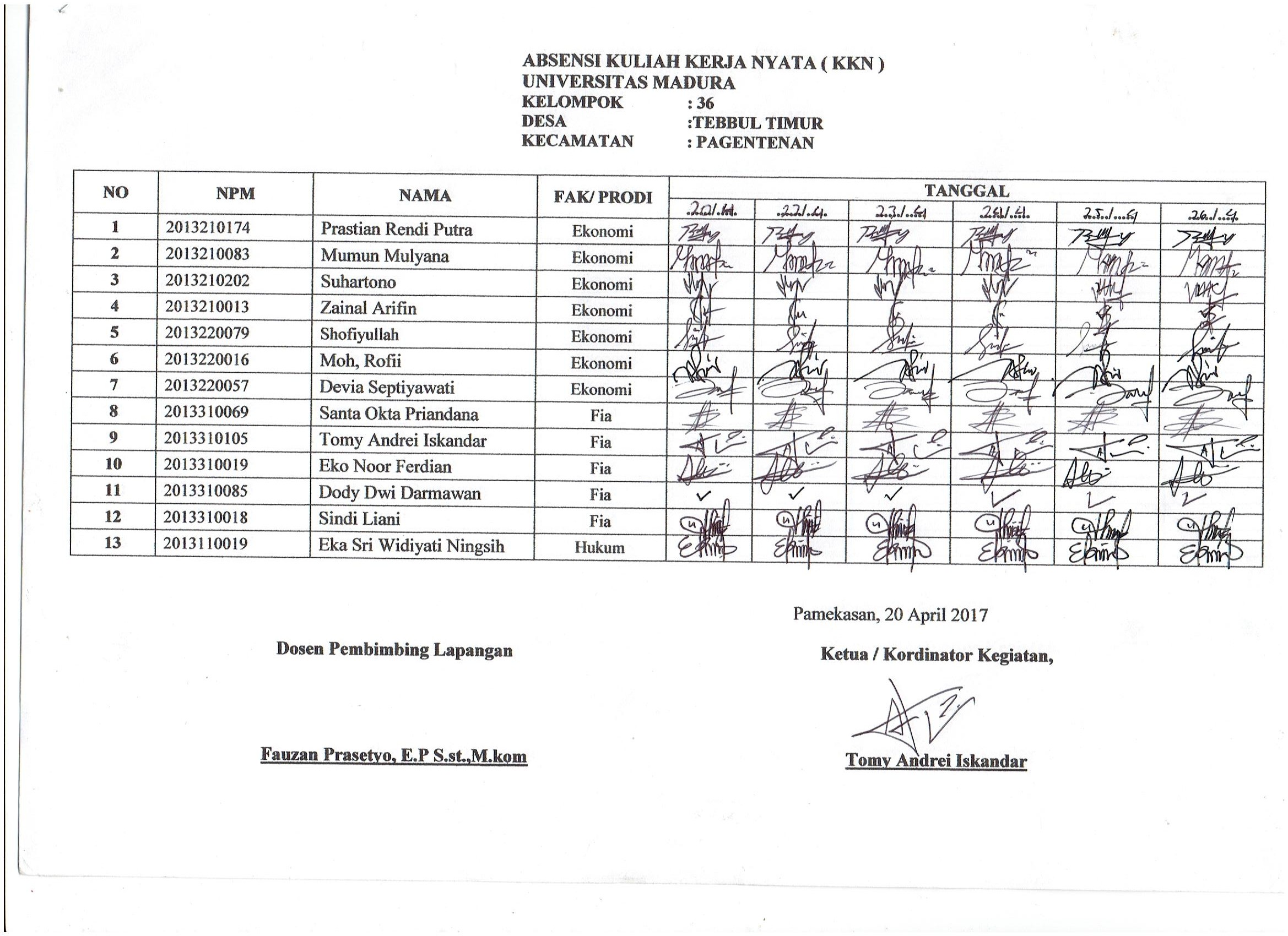 Detail Contoh Absen Mahasiswa Nomer 43