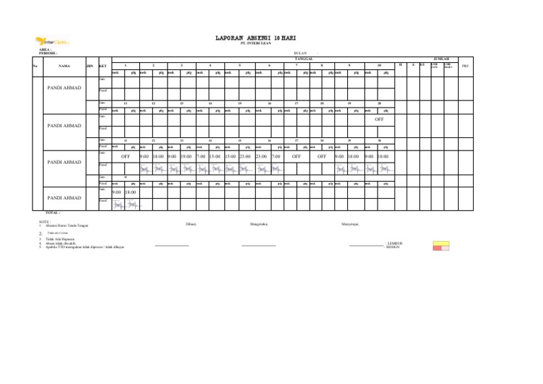 Detail Contoh Absen Manual Nomer 29