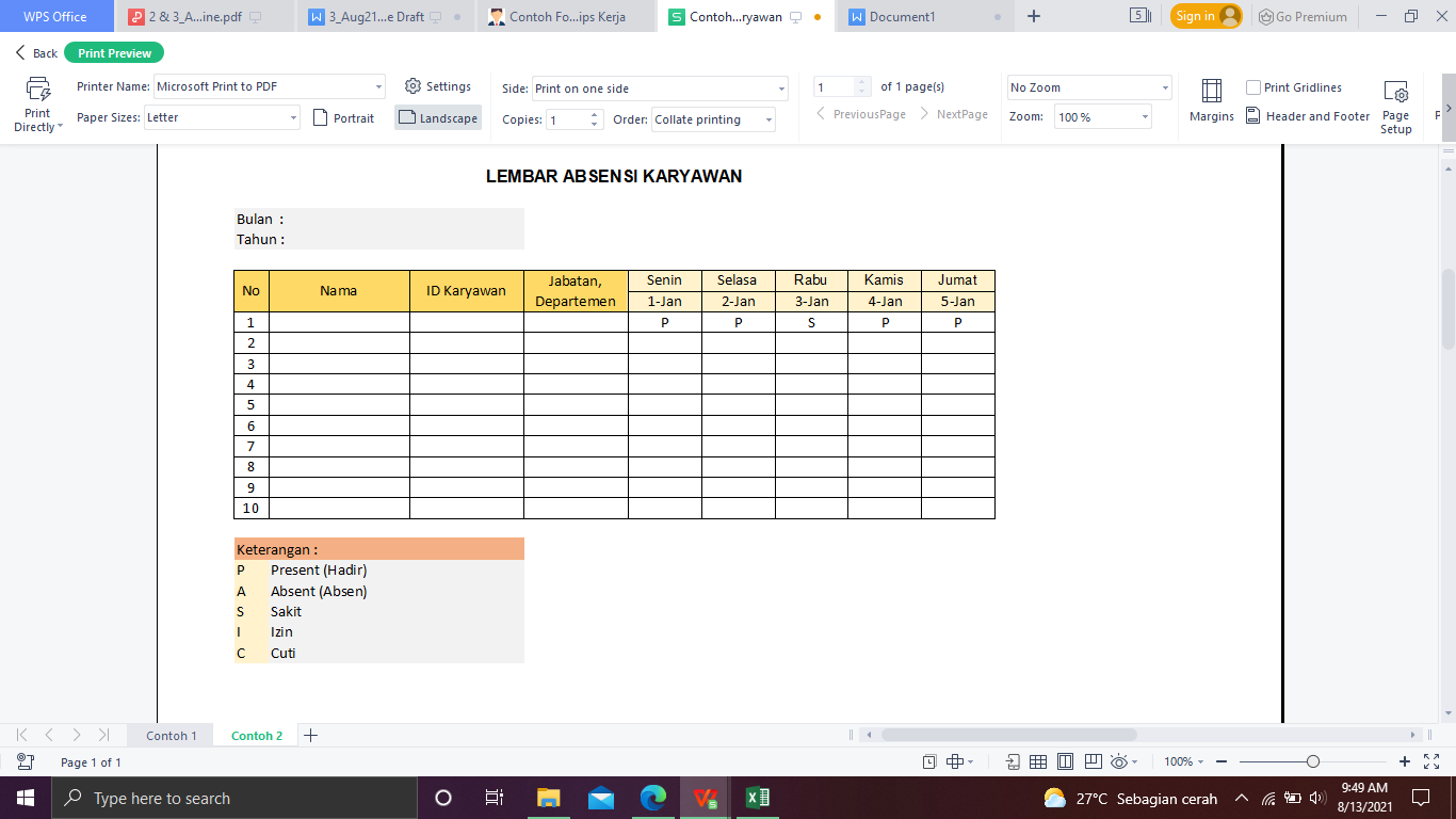 Detail Contoh Absen Manual Karyawan Nomer 14