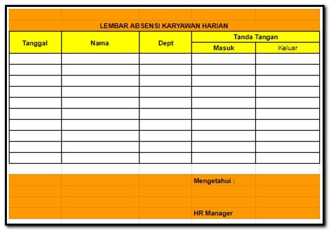 Detail Contoh Absen Manual Karyawan Nomer 21