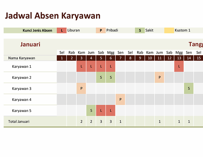 Detail Contoh Absensi Karyawan Harian Manual Nomer 27