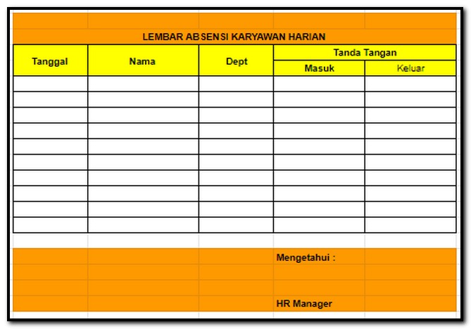 Detail Contoh Absensi Kehadiran Karyawan Nomer 23