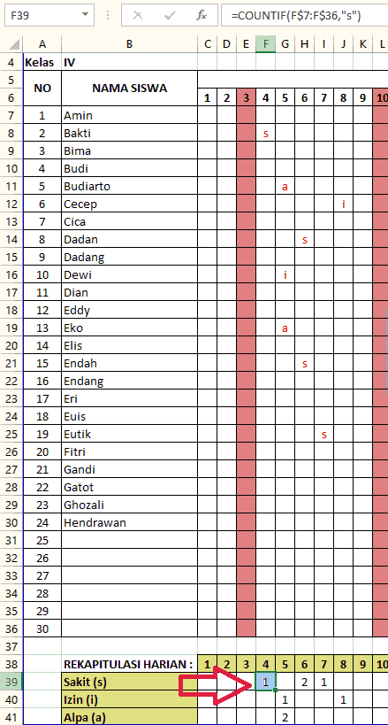 Detail Contoh Absensi Kehadiran Siswa Nomer 12