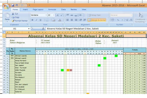 Detail Contoh Absensi Kehadiran Siswa Nomer 32