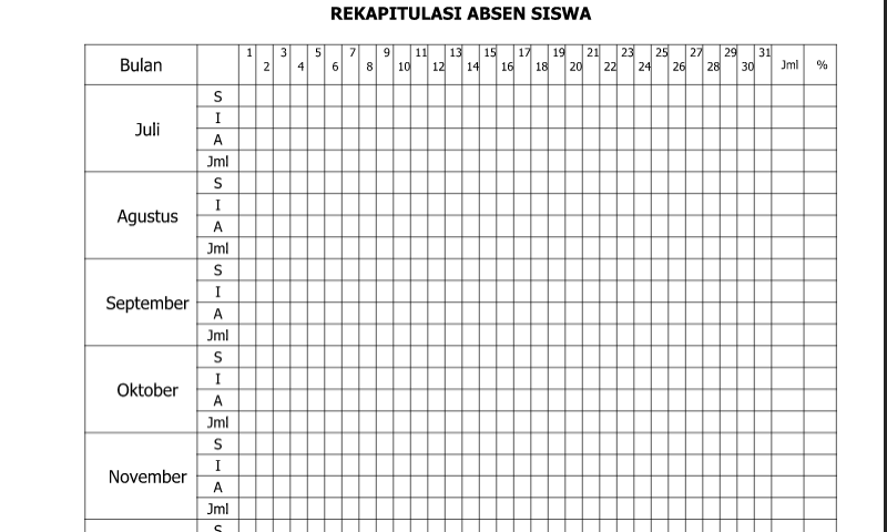 Detail Contoh Absensi Siswa Nomer 33