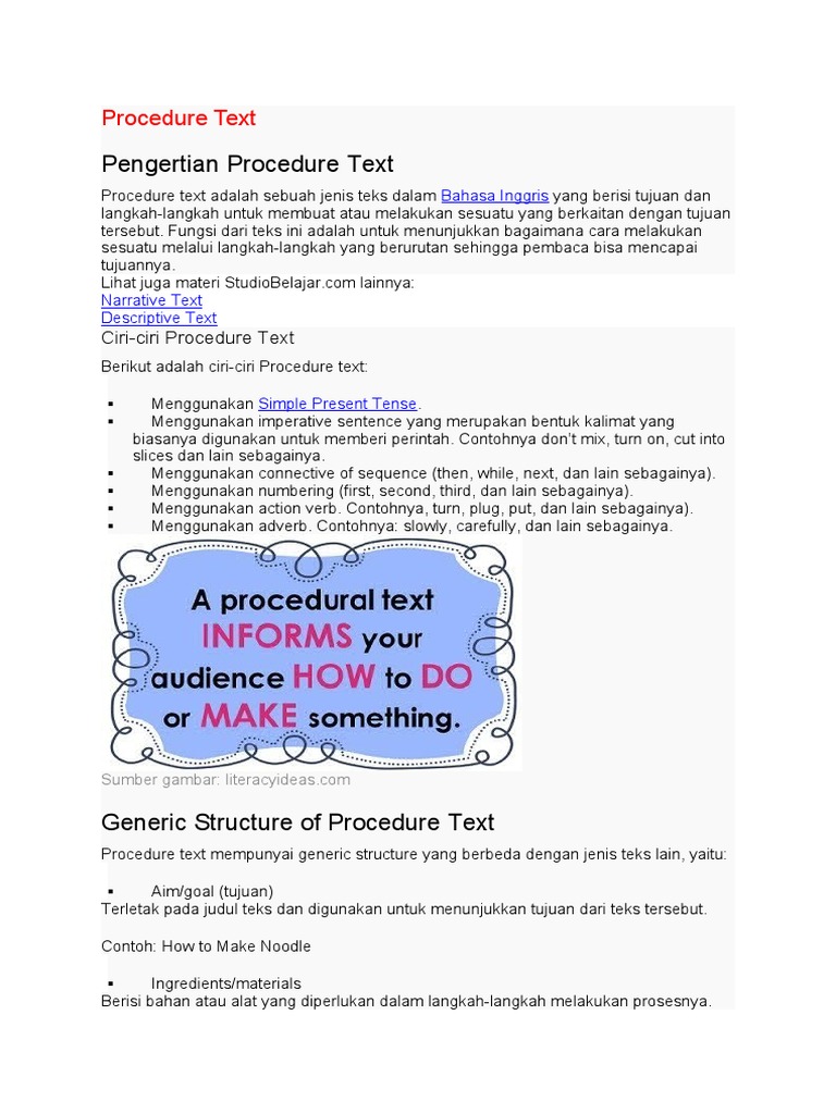 Detail Contoh Action Verb Dalam Procedure Text Nomer 48