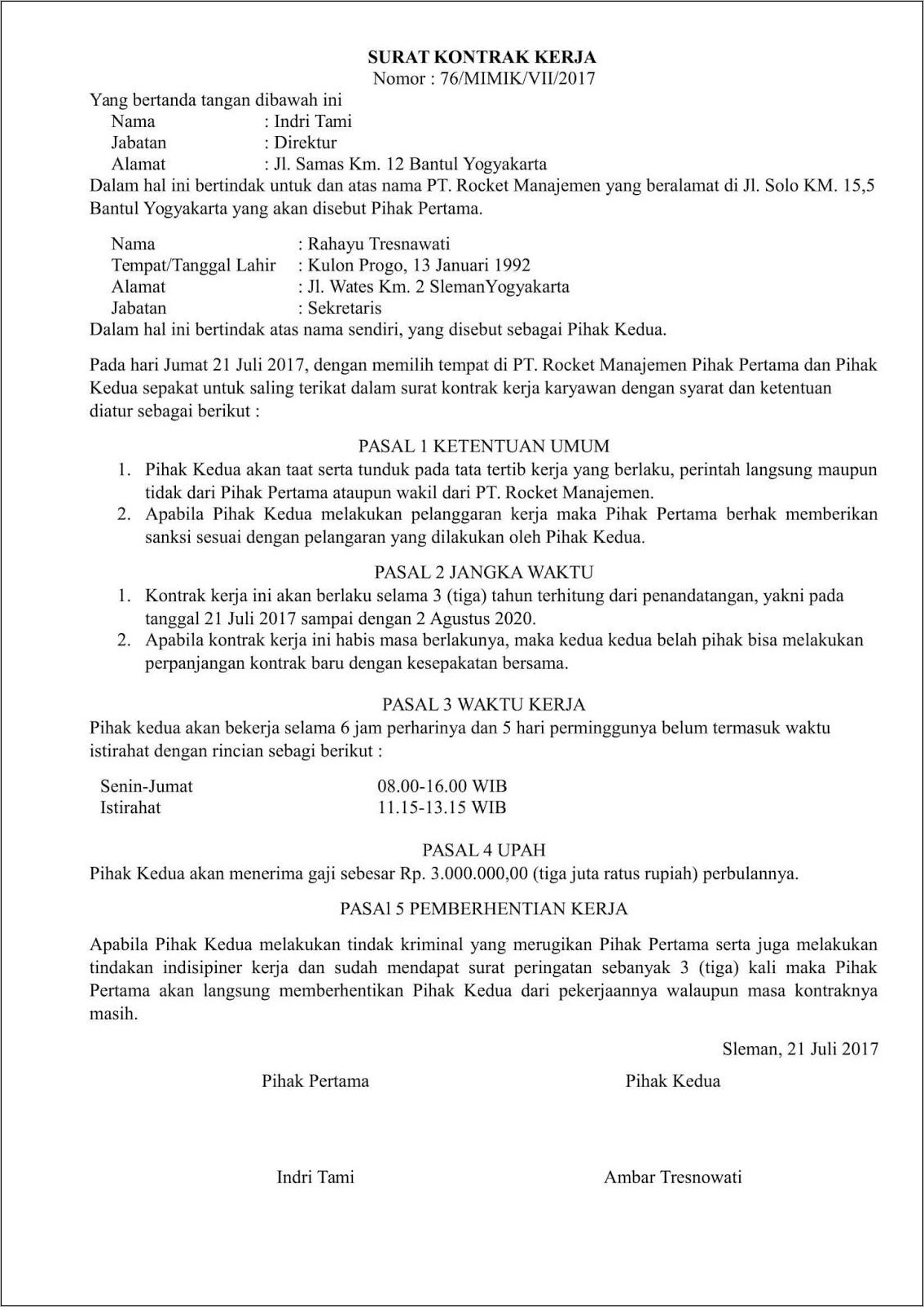 Detail Contoh Addendum Perjanjian Nomer 24