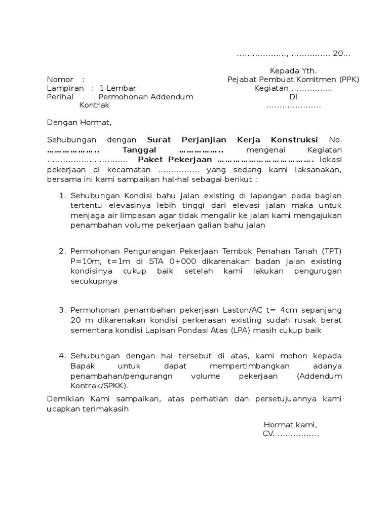 Detail Contoh Addendum Perjanjian Nomer 37