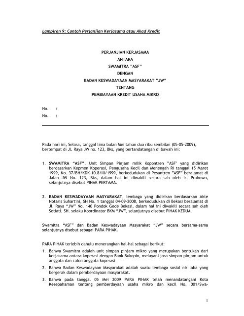 Detail Contoh Addendum Perjanjian Nomer 42