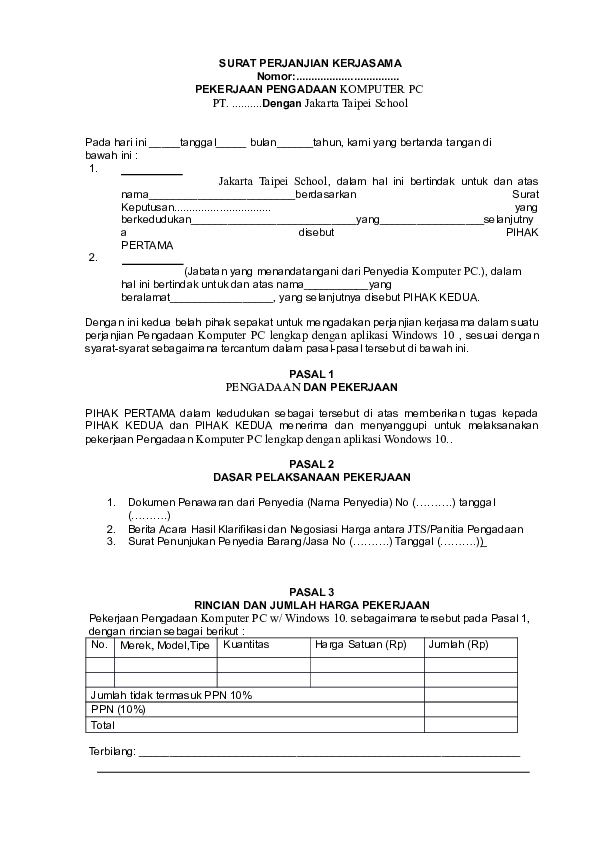 Detail Contoh Addendum Perjanjian Nomer 44