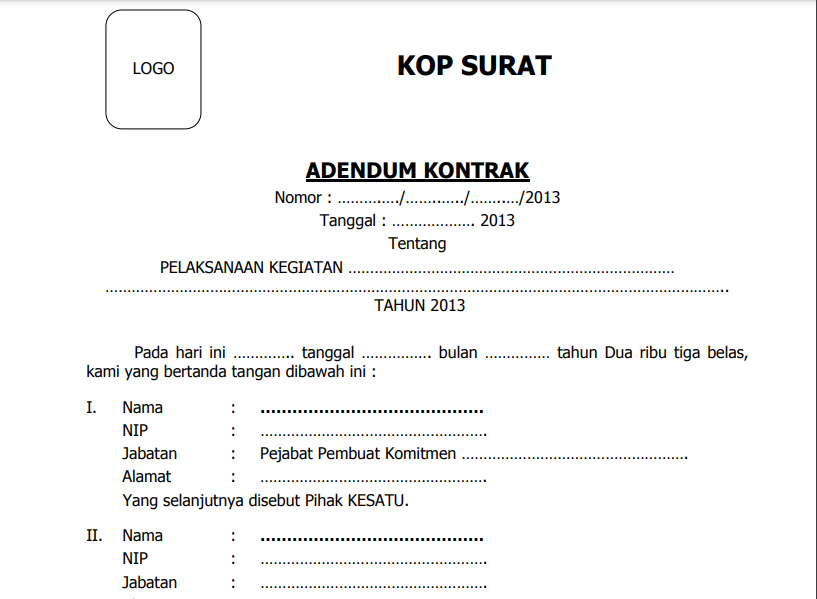 Detail Contoh Adendum Kontrak Nomer 15