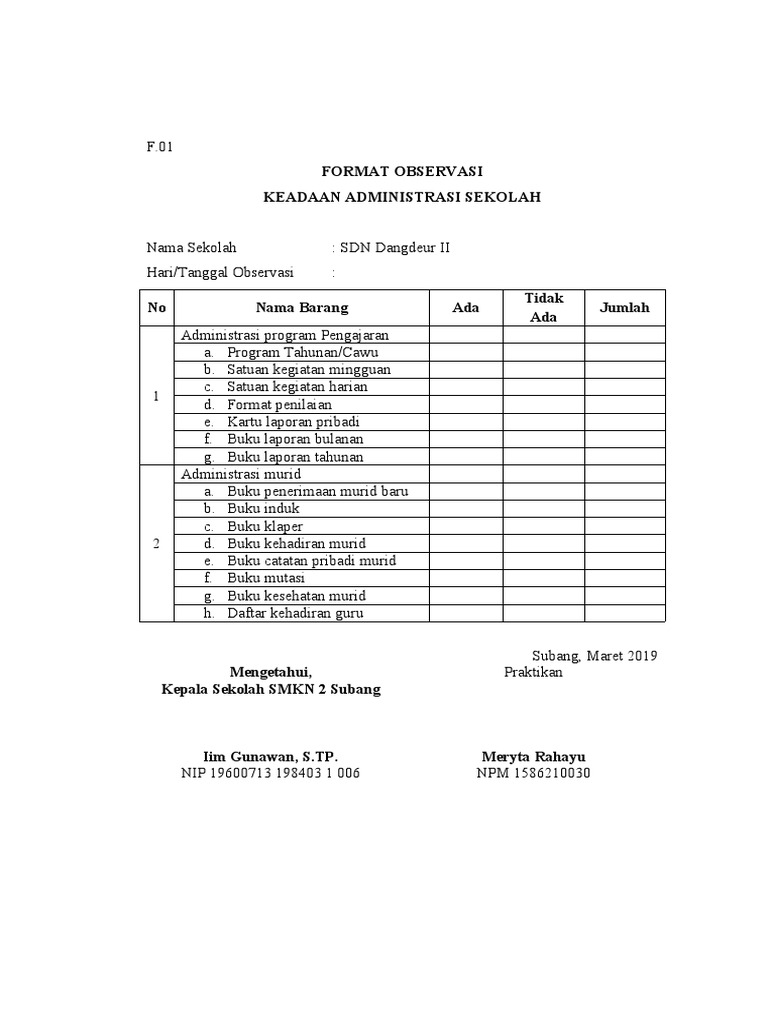 Detail Contoh Administrasi Sekolah Nomer 32