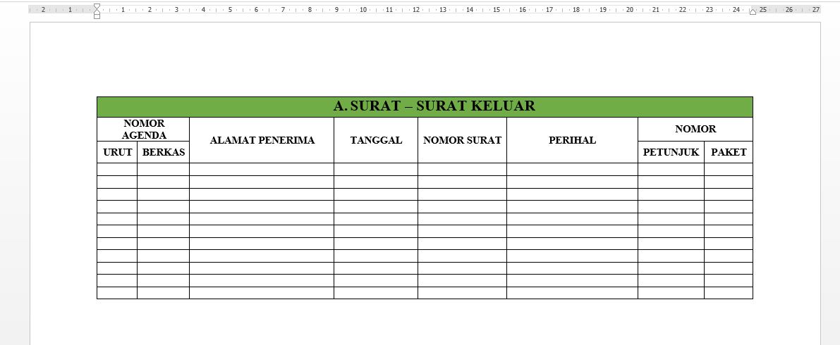 Detail Contoh Agenda Surat Nomer 13