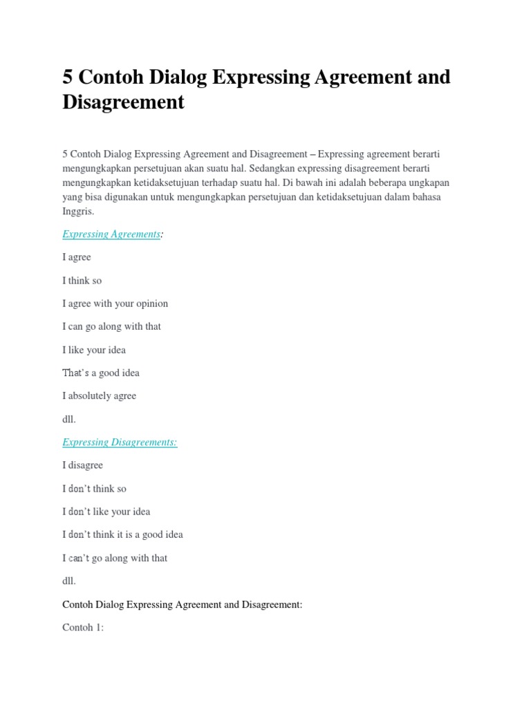 Detail Contoh Agreement And Disagreement Nomer 21