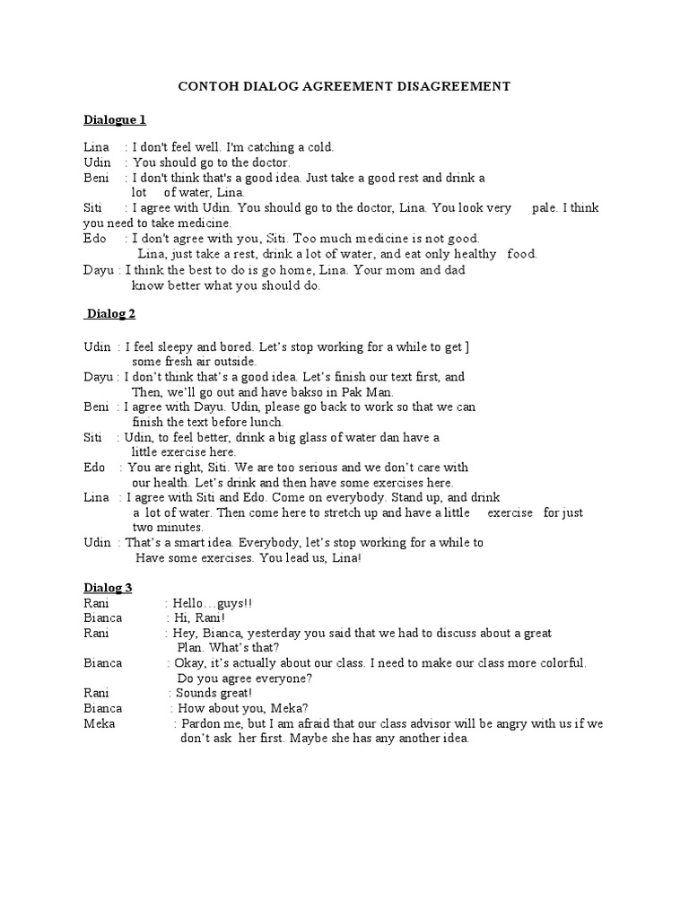 Detail Contoh Agreement And Disagreement Nomer 26