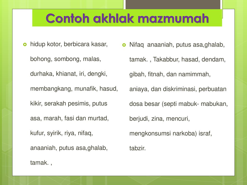 Detail Contoh Akhlak Mazmumah Nomer 15