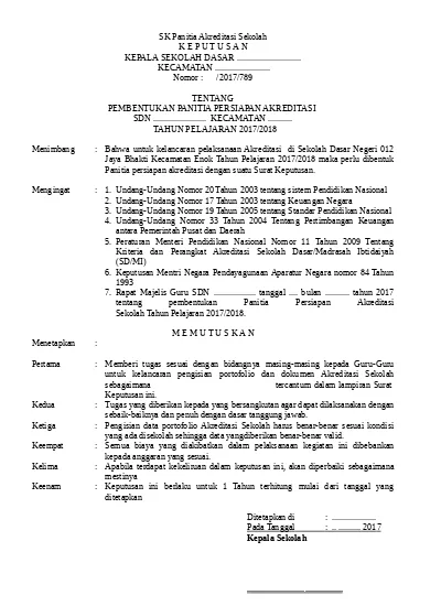 Detail Contoh Akreditasi Sekolah Nomer 38