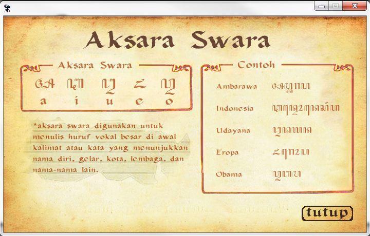 Detail Contoh Aksara Swara Nomer 20