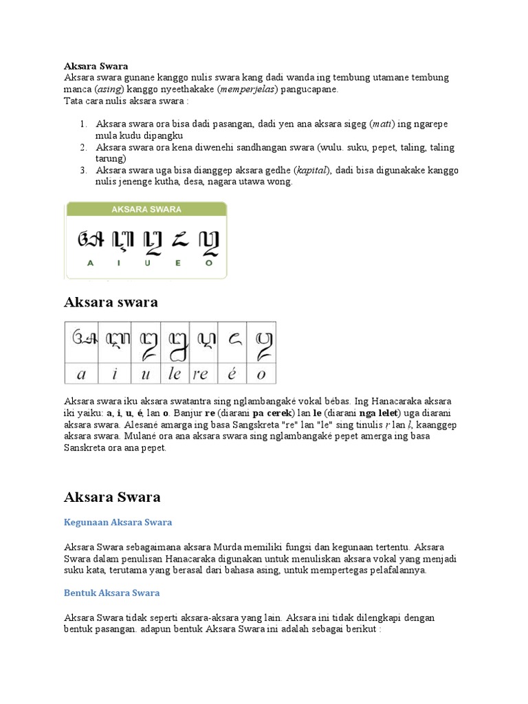 Detail Contoh Aksara Swara Nomer 24