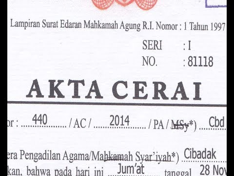 Detail Contoh Akta Cerai Suami Nomer 43