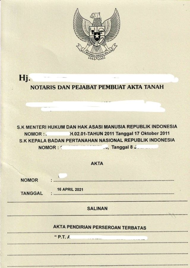 Detail Contoh Akta Pendirian Perusahaan Cv Nomer 38