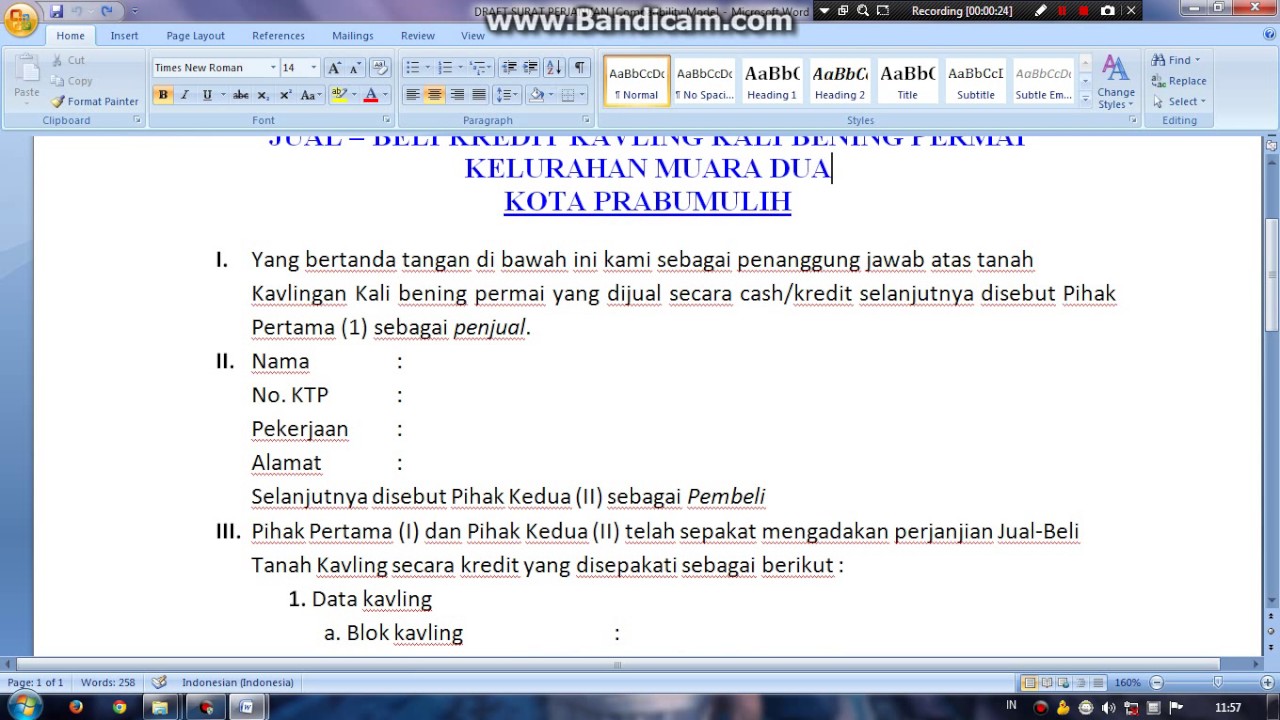 Detail Contoh Akta Perjanjian Kredit Nomer 52
