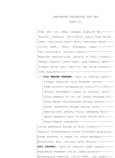 Detail Contoh Akta Ppjb Nomer 5