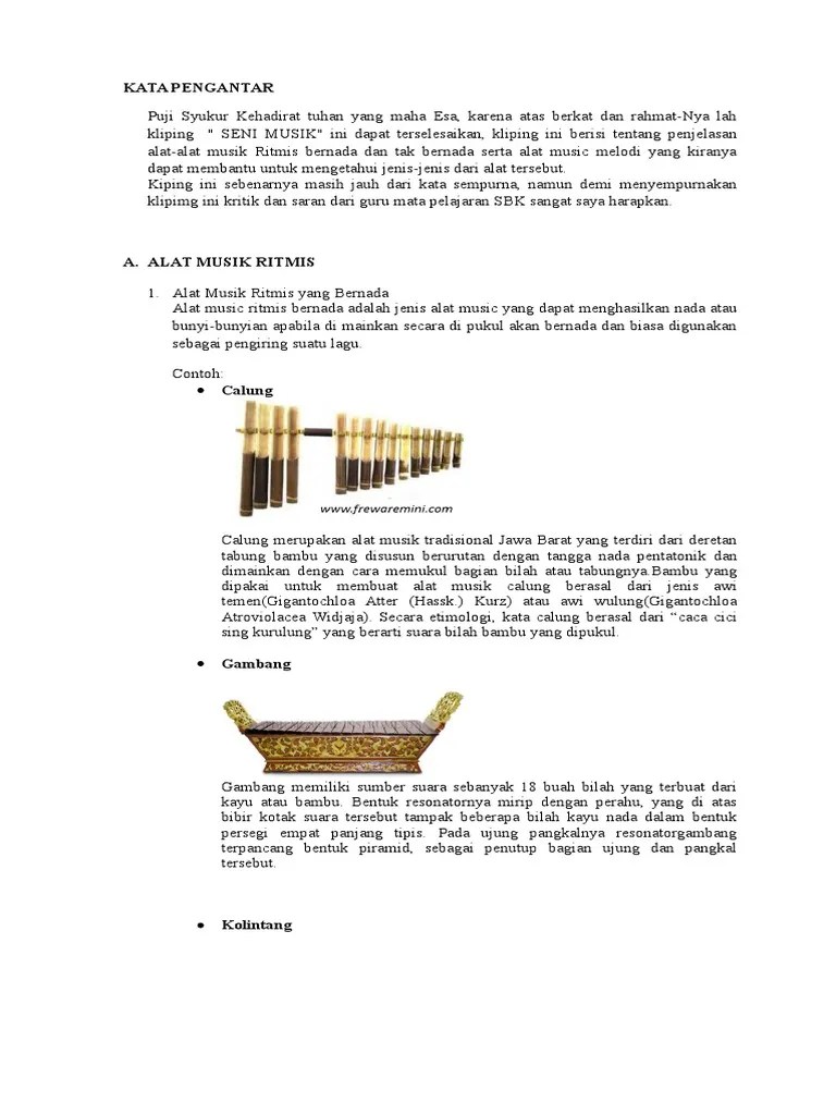 Detail Contoh Alat Musik Tak Bernada Nomer 27