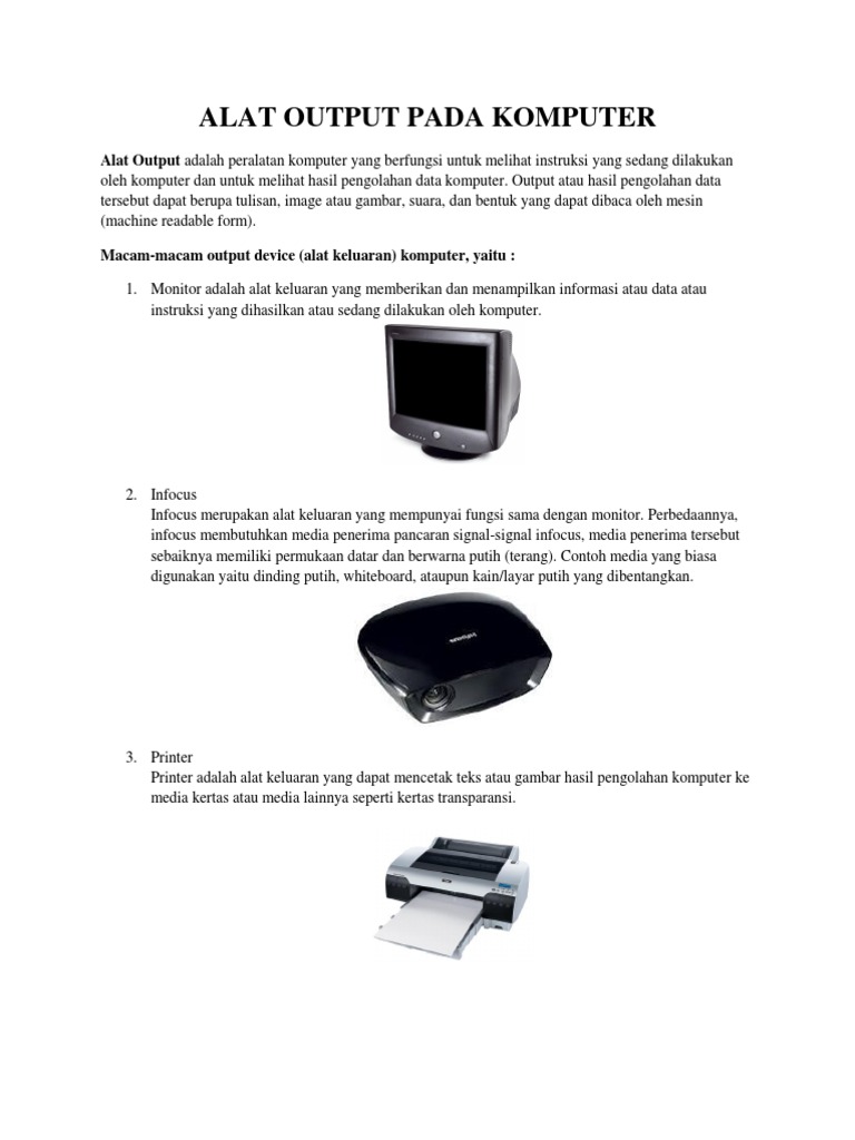 Detail Contoh Alat Output Nomer 13