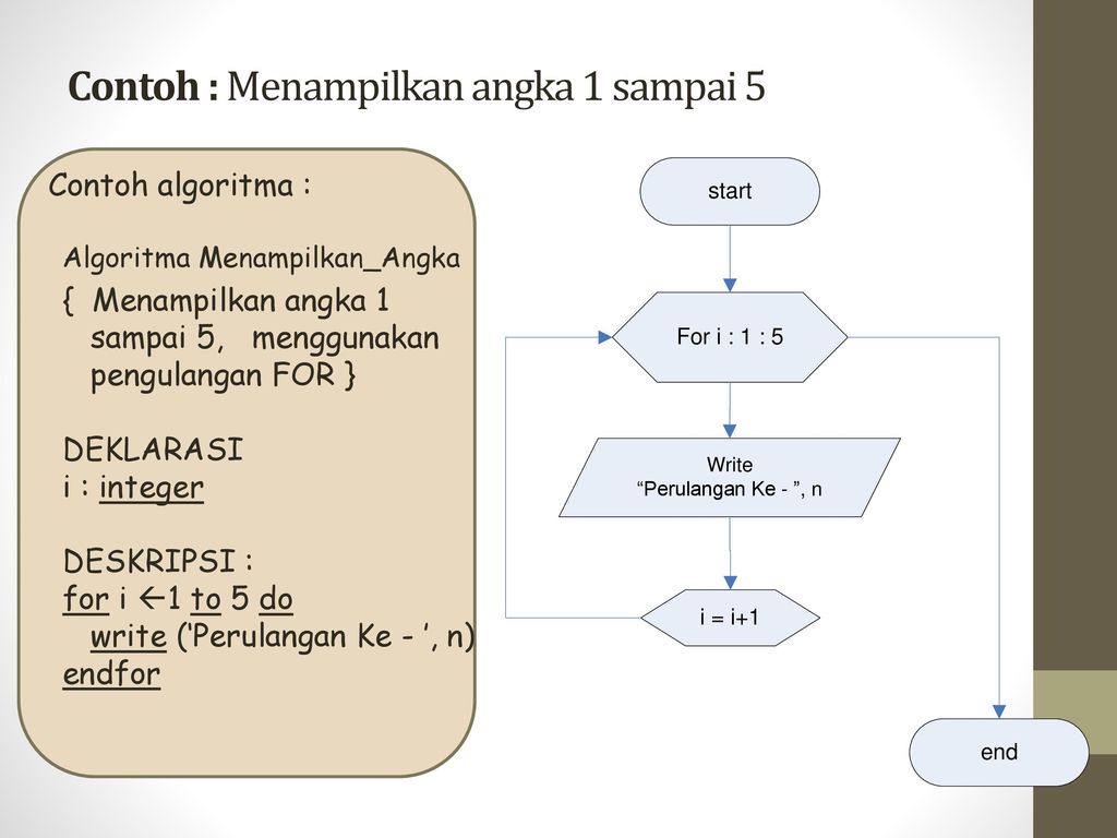 Detail Contoh Algoritma Perulangan Nomer 12