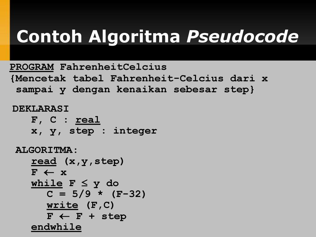 Detail Contoh Algoritma Pseudocode Nomer 11