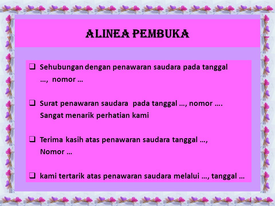 Detail Contoh Alinea Pembuka Surat Nomer 28