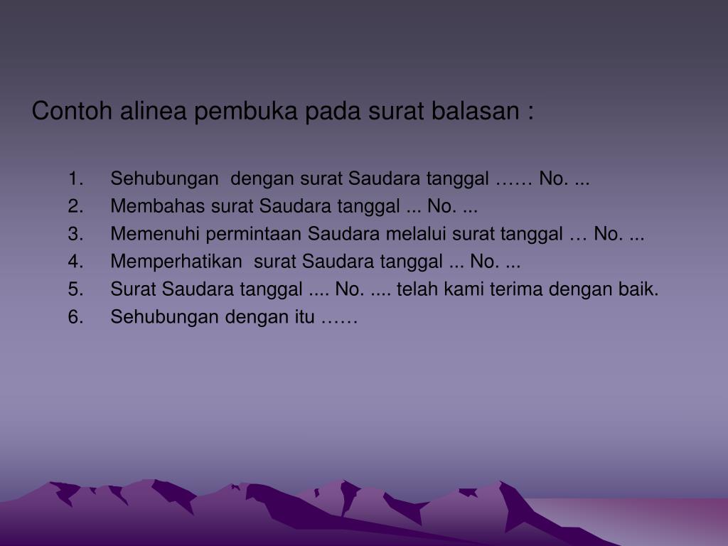 Detail Contoh Alinea Pembuka Surat Nomer 8