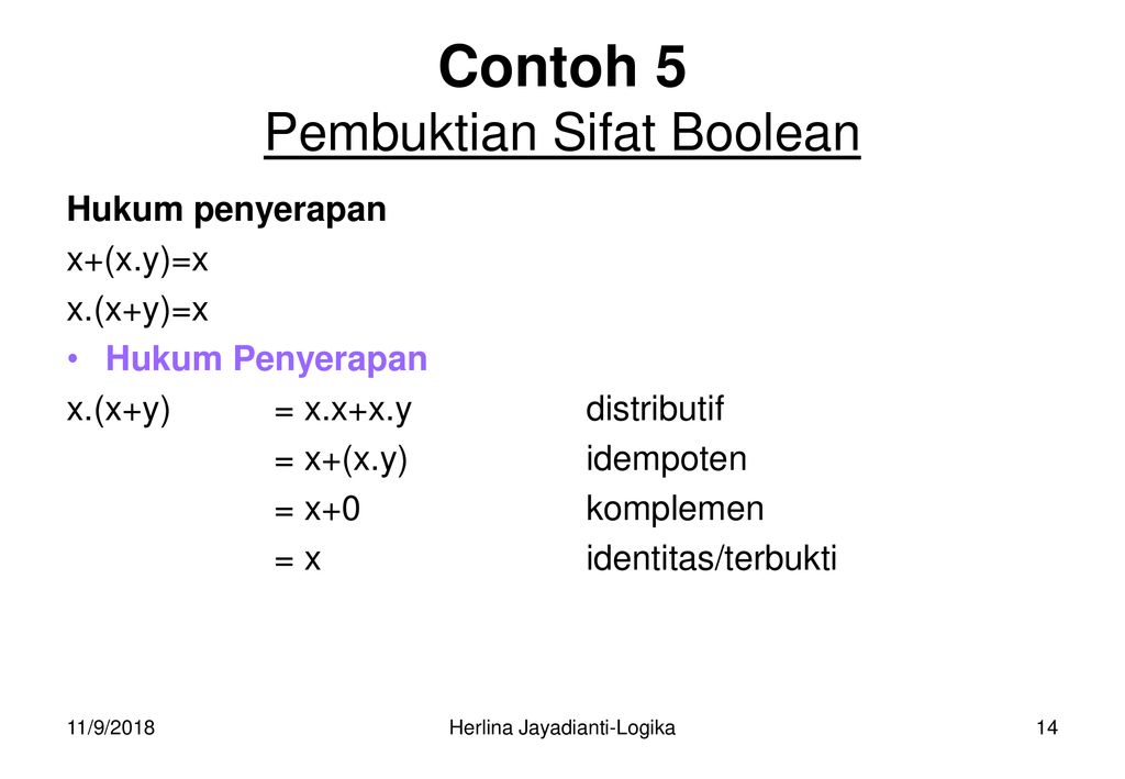 Detail Contoh Aljabar Boolean Nomer 18