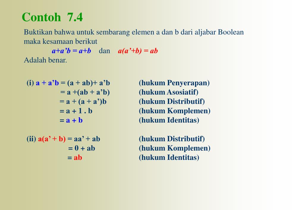 Detail Contoh Aljabar Boolean Nomer 49