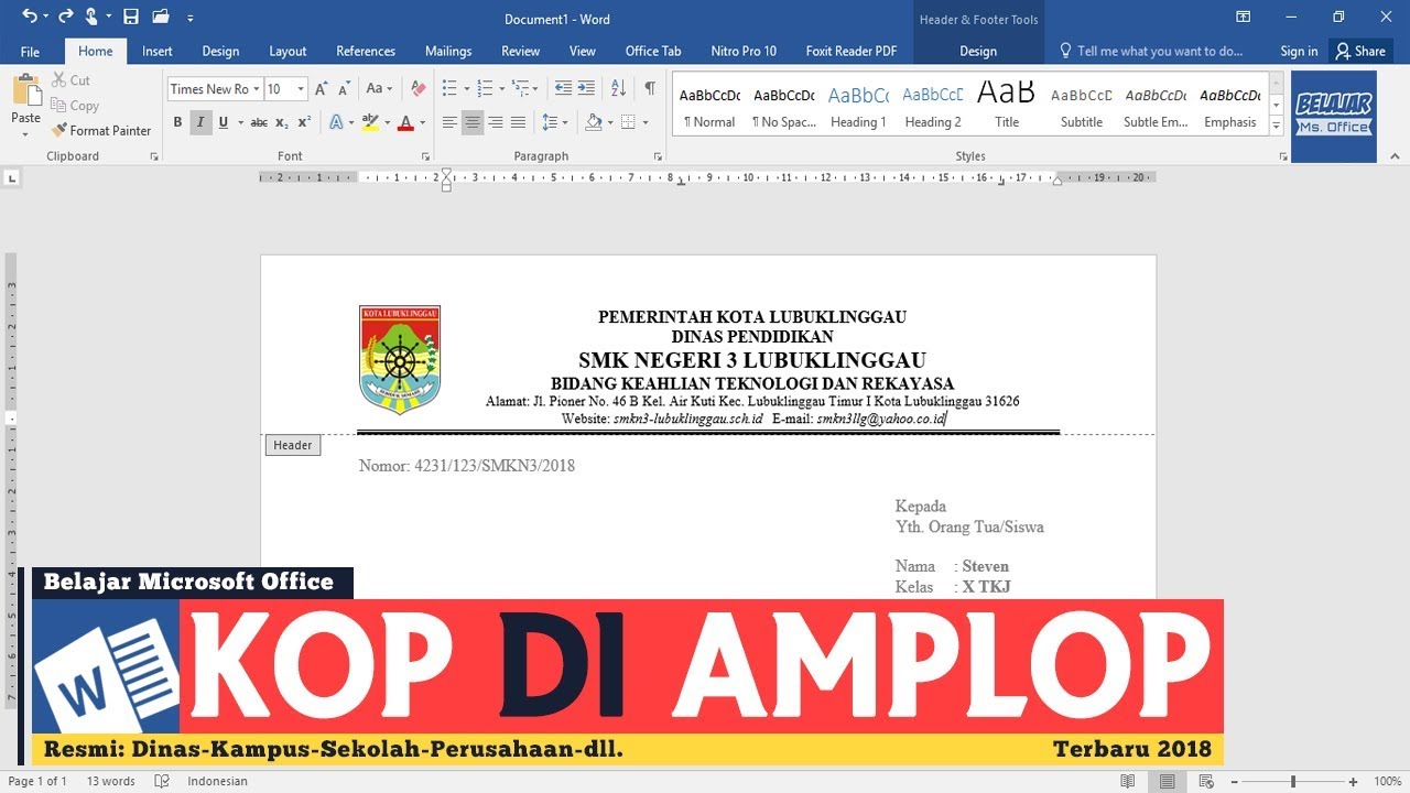 Detail Contoh Amplop Surat Perusahaan Nomer 41