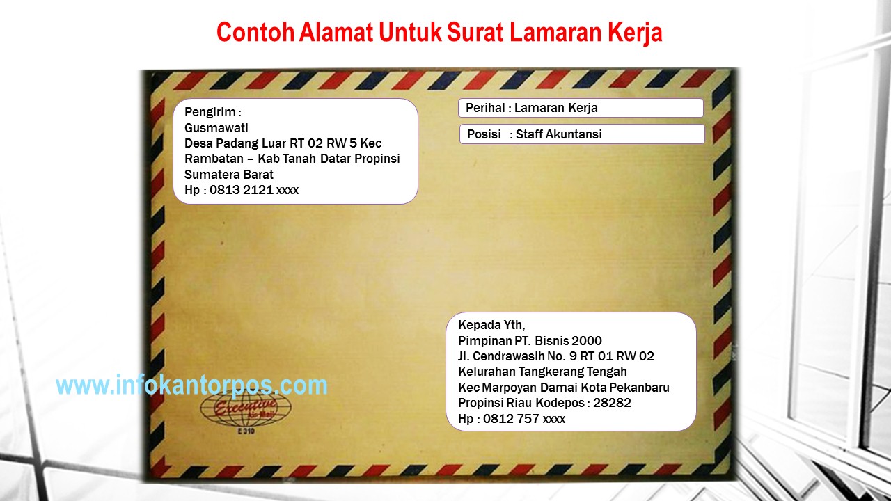 Detail Contoh Amplop Surat Pribadi Nomer 9