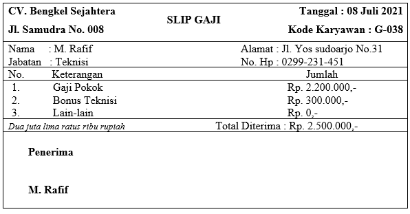 Detail Contoh Amprah Gaji Nomer 28