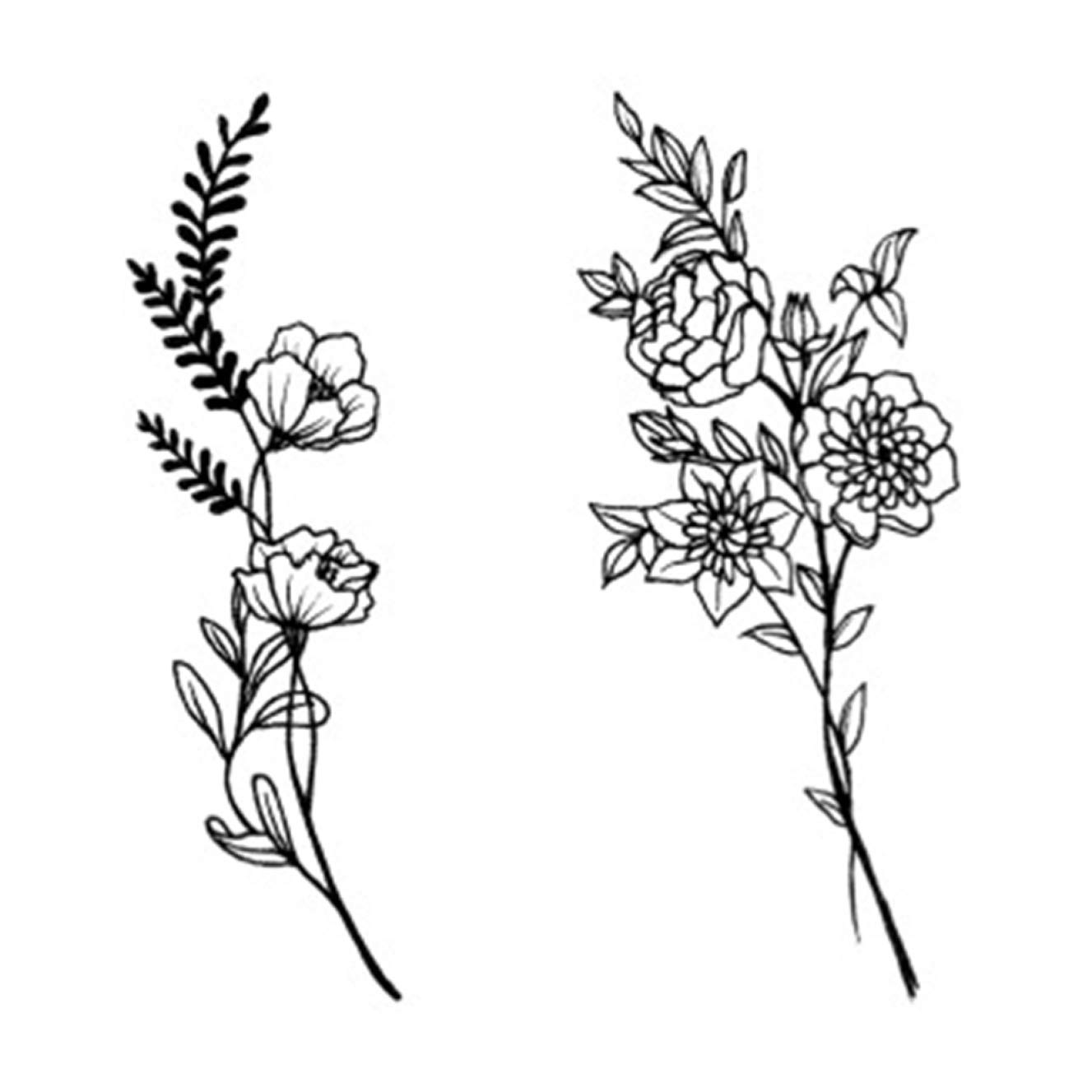 Detail Blackwork Tattoo Flower Nomer 11