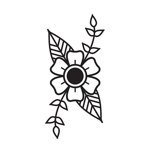 Detail Blackwork Tattoo Flower Nomer 2